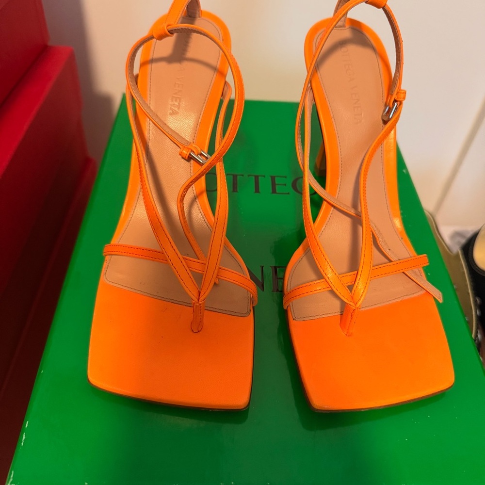 Bottega Veneta Vibrant Orange Heels